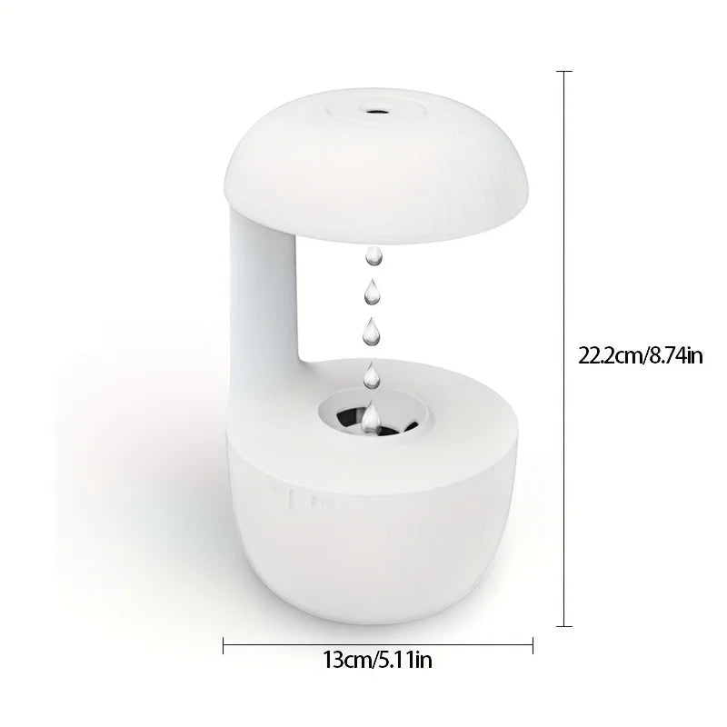 Water Droplet Anti-Gravity Air Humidifier 600Ml Essential Oil Diffuser with Night Light Sprayer Humidifier Diffuser